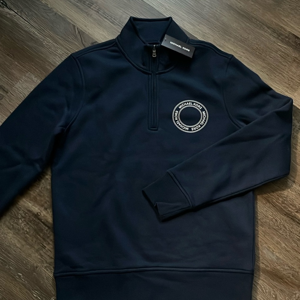 New Michael Kors Men's Midnight Navy Blue Sweater